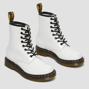 White Patent Dr Doc Martens AirWair 1460 W womens size 8 Lamper